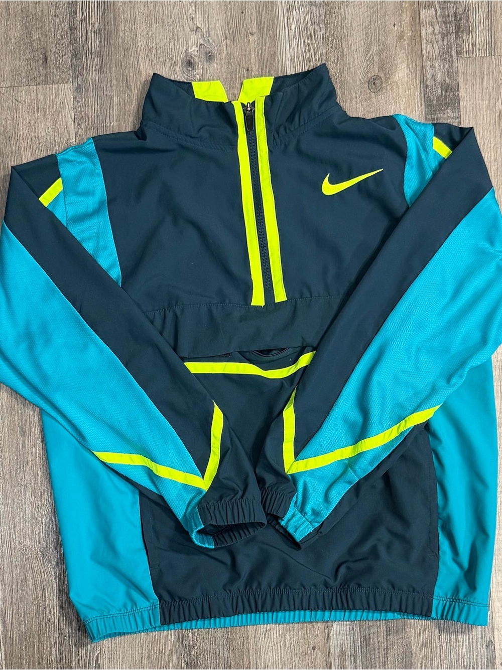 Nike Half-Zip Windbreaker Jacket - Teal & Neon Yellow